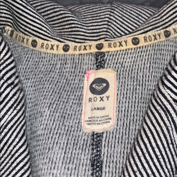 Roxy Black & White Striped Pea Coat - Picture 2 of 6